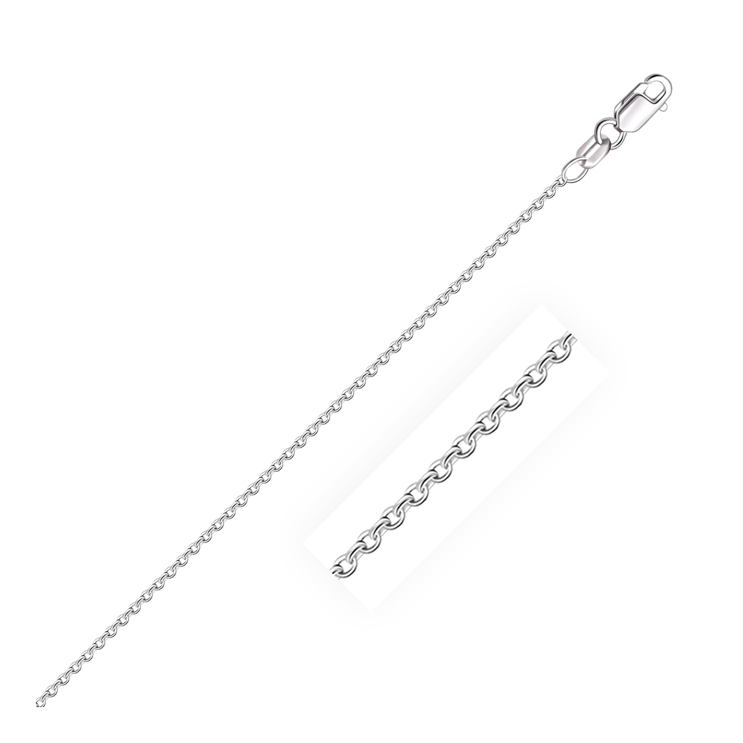 18k White Gold Round Cable Chain 1.5mm 16"