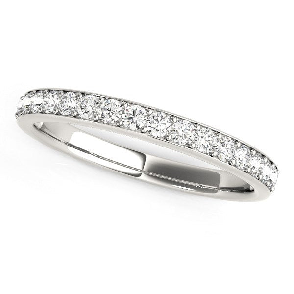 14k White Gold Prong Set Wedding Band with Diamonds (1/3 cttw) 9