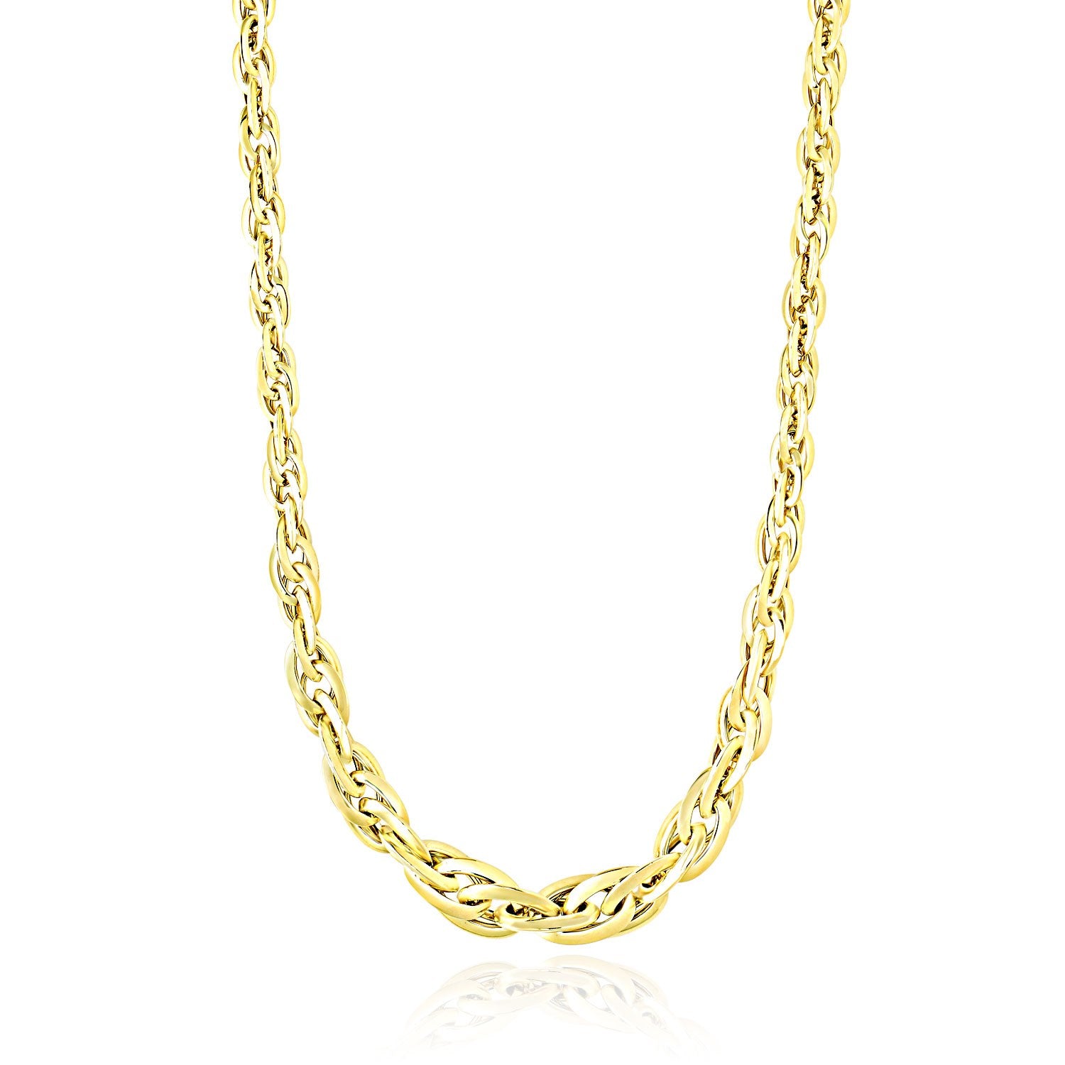 14k Yellow Gold Fancy Necklace with Singapore Chain 18"