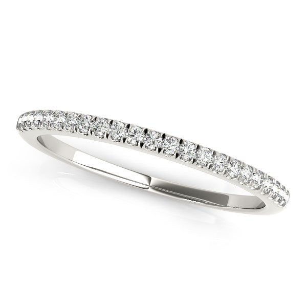 14k White Gold Classic Pave Set Diamond Wedding Band (1/8 cttw) 9