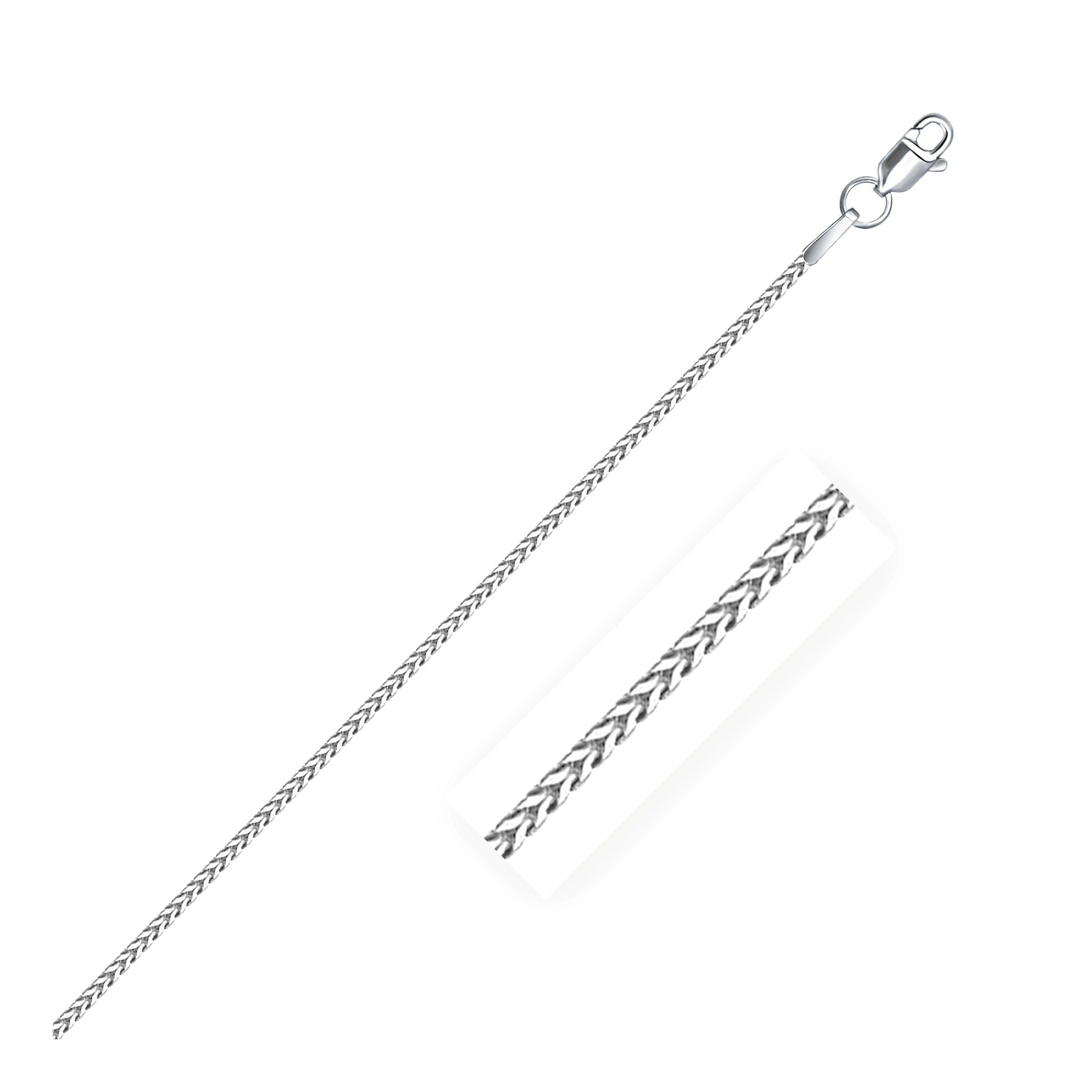 14k White Gold Franco Chain 1.2mm 18"