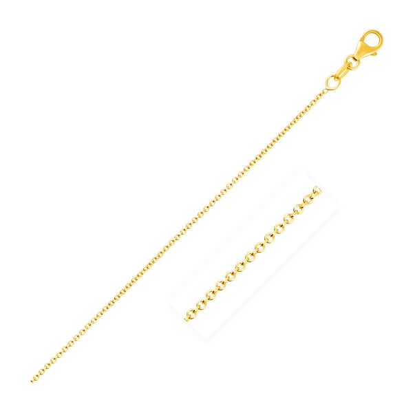 14k Yellow Gold Round Cable Link Chain 1.1mm 16"