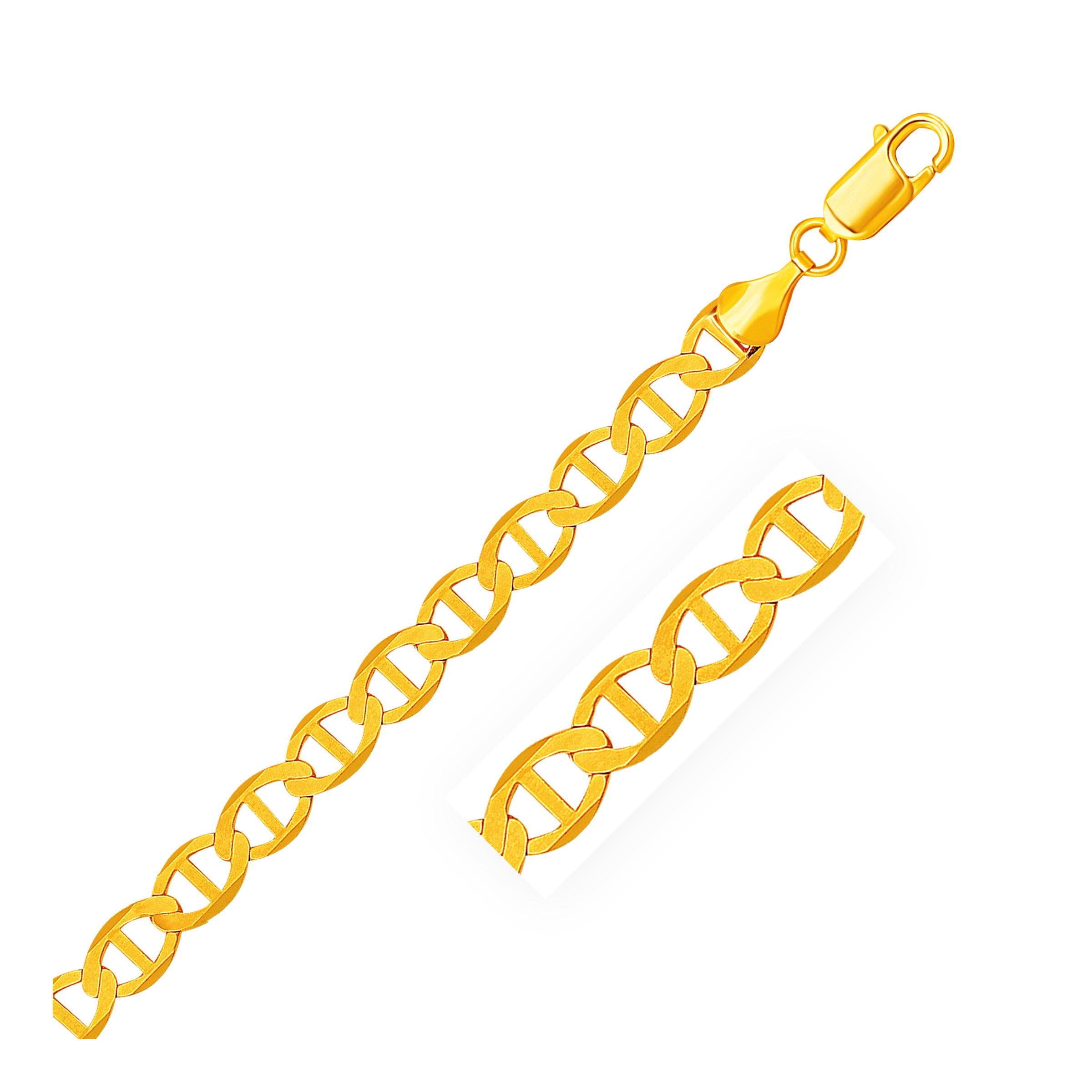 6.3mm 14k Yellow Gold Mariner Link Bracelet 8.5"