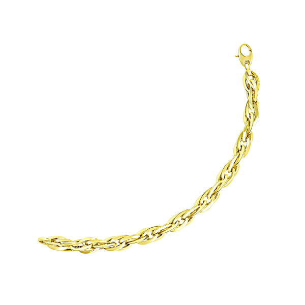 14k Yellow Gold Singapore Chain Style Thick Bracelet 7.75"