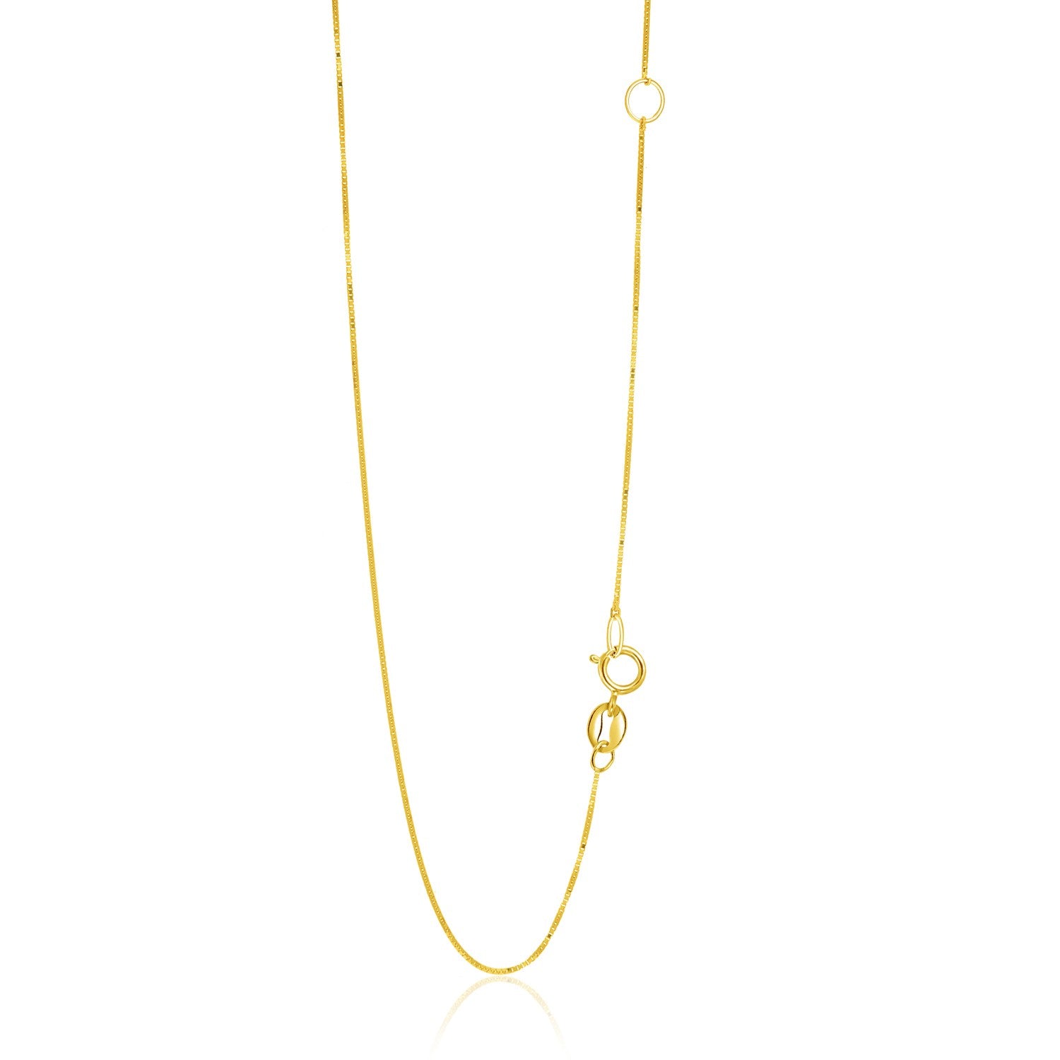 14k Yellow Gold Adjustable Box Chain 0.6mm 18"