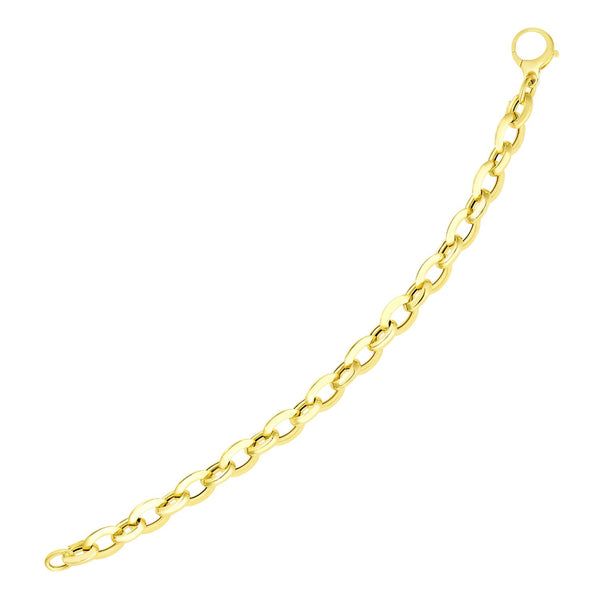 14k Yellow Gold Cable Chain Design Bracelet 7.25"