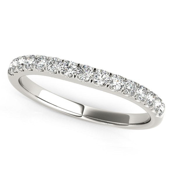 14k White Gold Pave Set Style Diamond Wedding Band (1/4 cttw) 9
