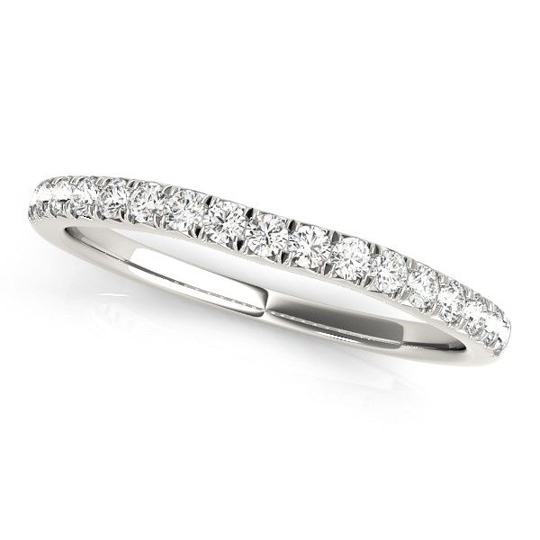 14k White Gold Curved Style Diamond Wedding Ring (1/3 cttw) 8.5