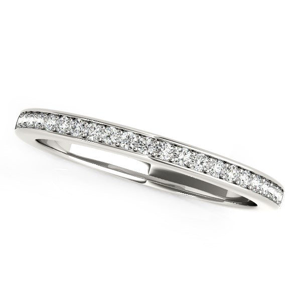 14k White Gold Classic Style Diamond Wedding Band (1/5 cttw) 9