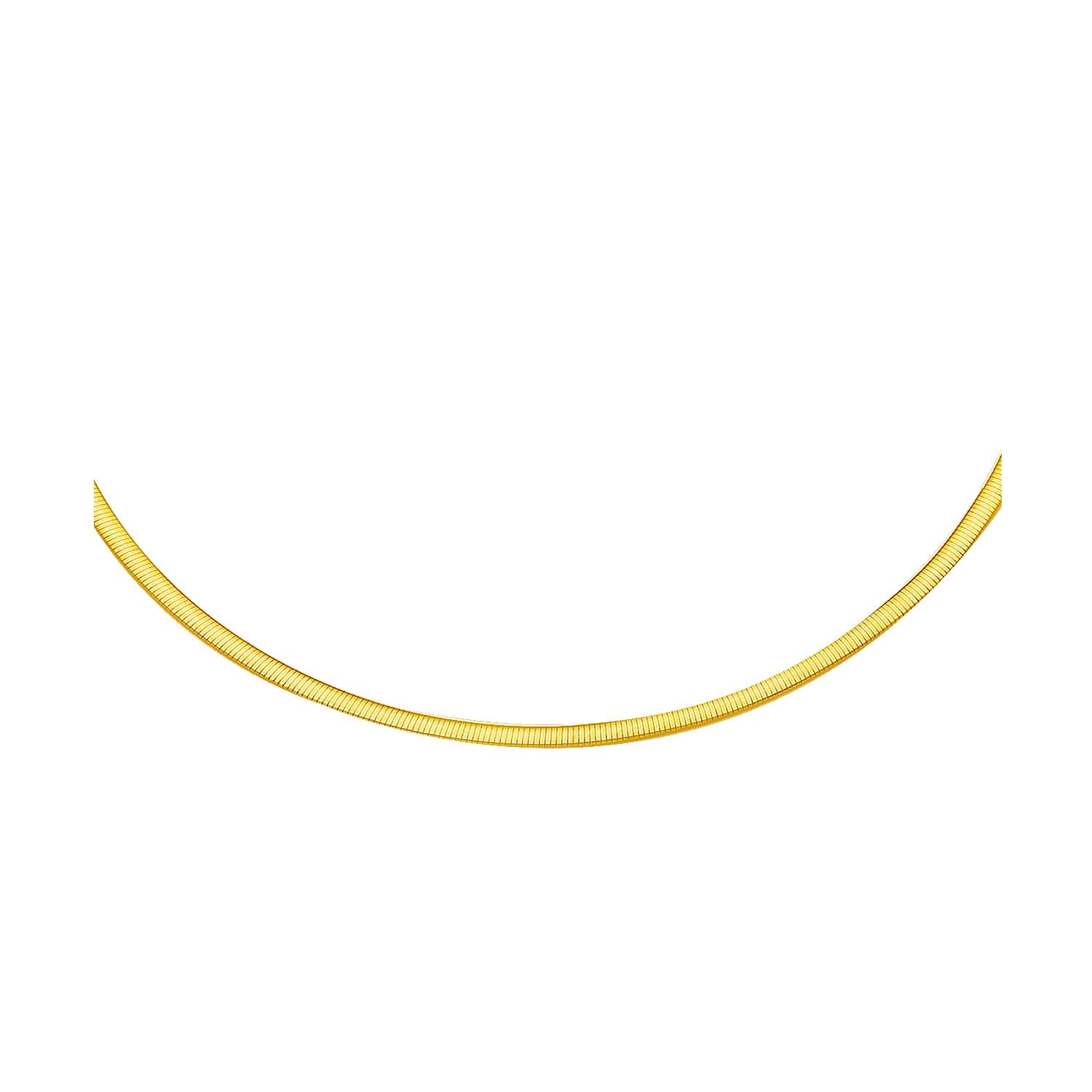 2.5mm 14k Two Tone Gold Reversible Omega Necklace 18"