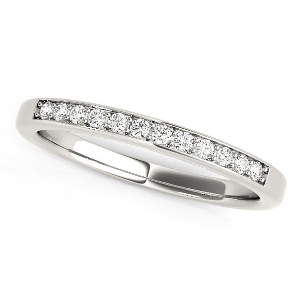 14k White Gold Diamond Wedding Band (1/8 cttw) 9