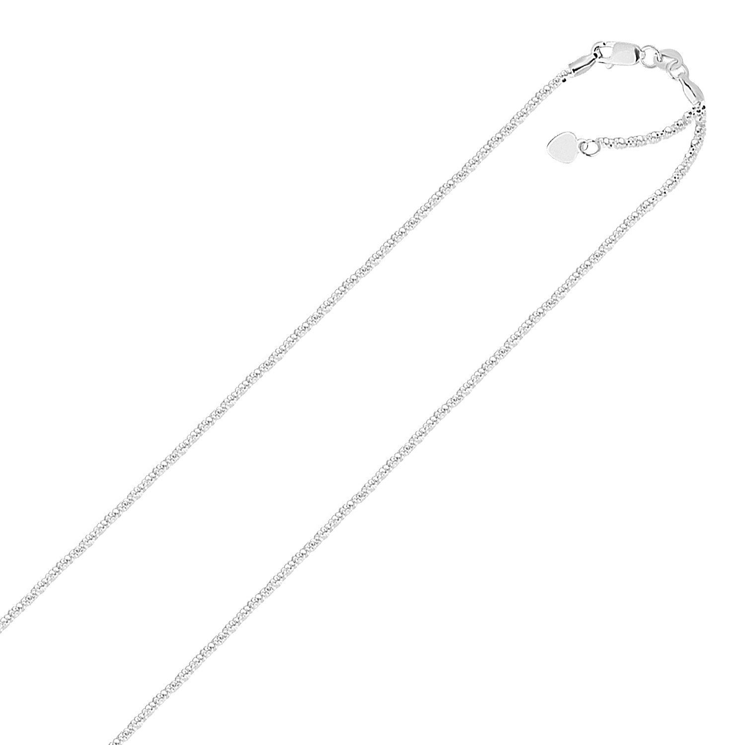 Sterling Silver 1.5mm Adjustable Sparkle Chain 22"