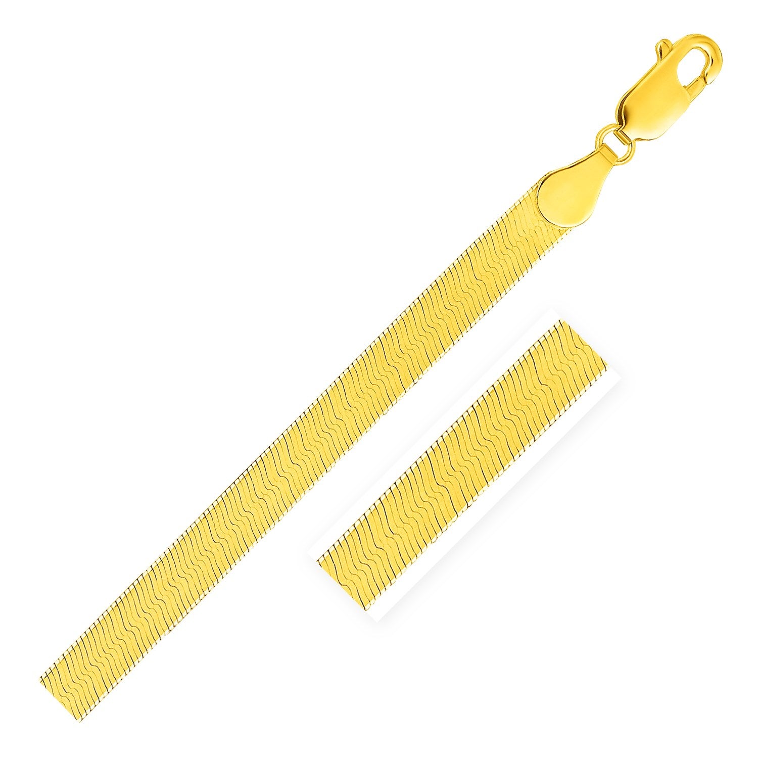 5.0mm 14k Yellow Gold Super Flex Herringbone Bracelet 7"