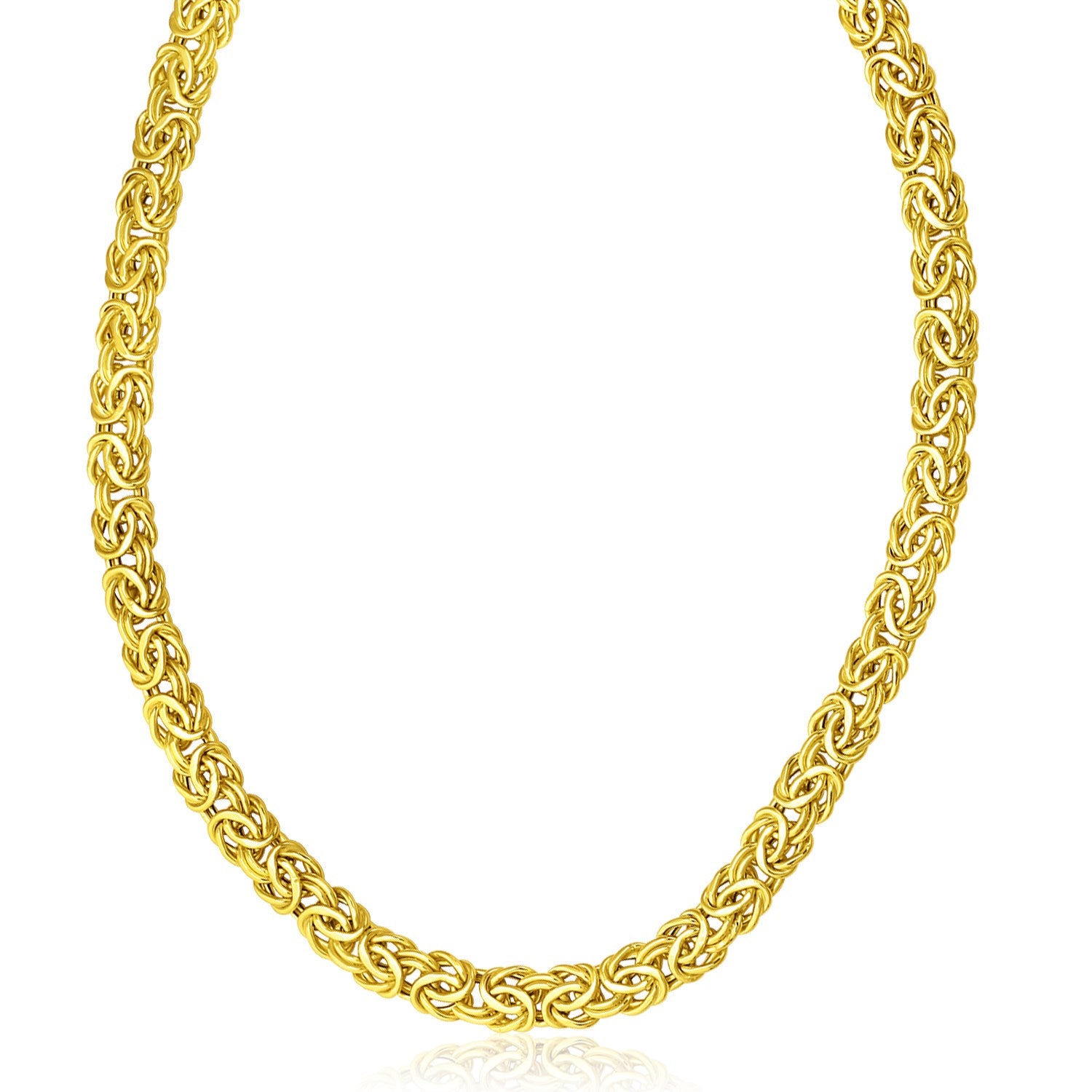 14k Yellow Gold Byzantine Design Stylish Necklace 18"