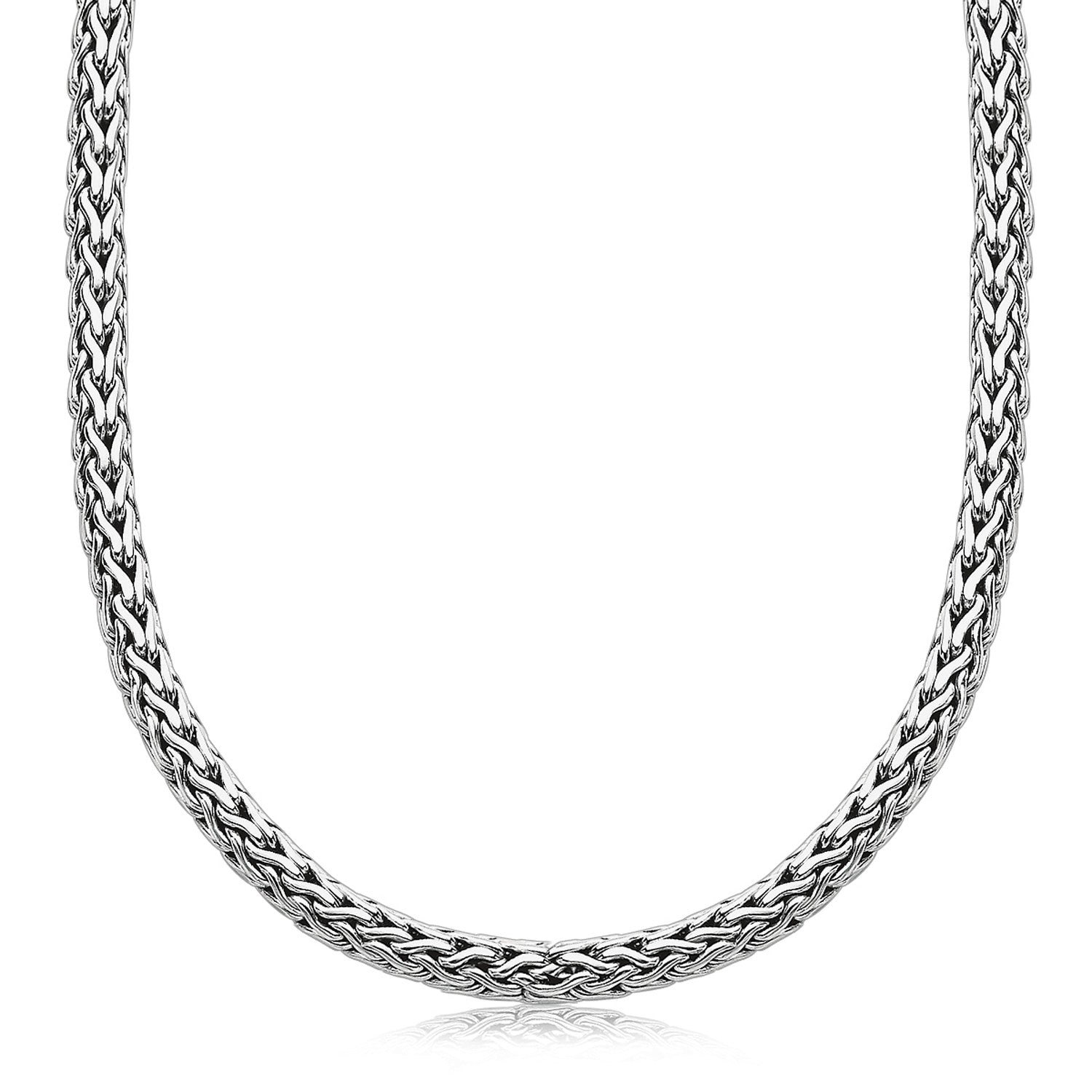 Oxidized Sterling Silver Wheat Style Chain Men's Necklace 22"