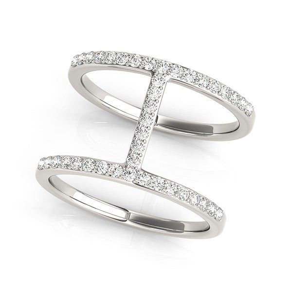 14k White Gold Dual Band Bridge Style Diamond Ring (3/8 cttw) 8