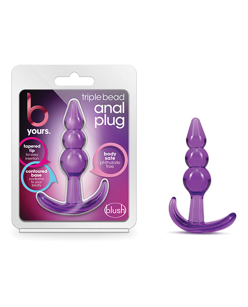 Blush B Yours Triple Bead Anal Plug - Purple Default Title