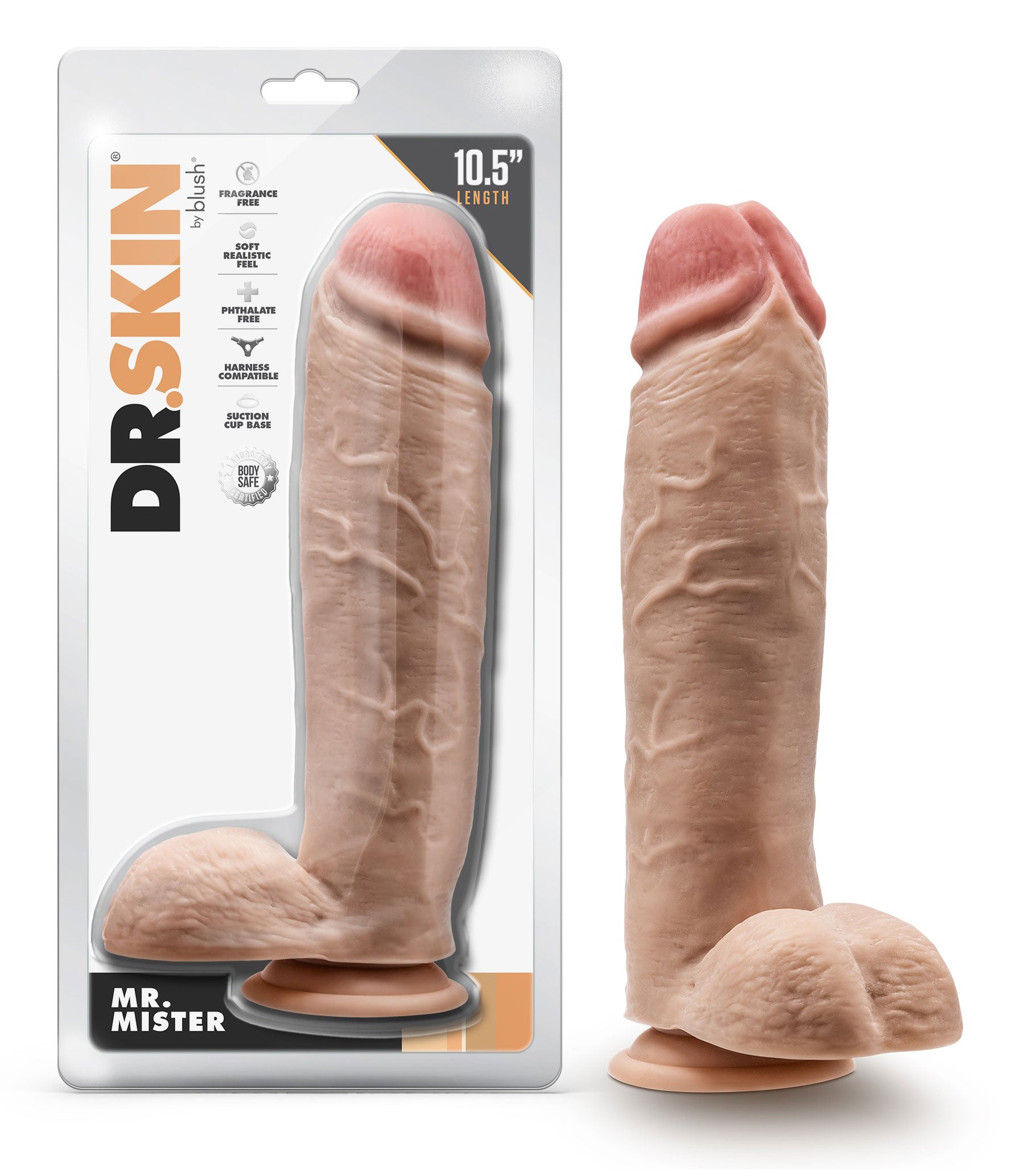 Dr. Skin - Mr. - Inch Dildo With Balls - Beige 13 Inch Mr. Ed