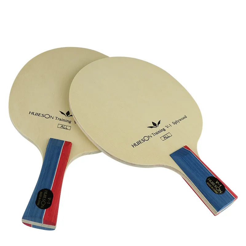 1PC Professional Wood Ping Pong Racket Blade 2 Handle Models Table Tennis Racket Beige Medium Speed Lightweight Grip Blade