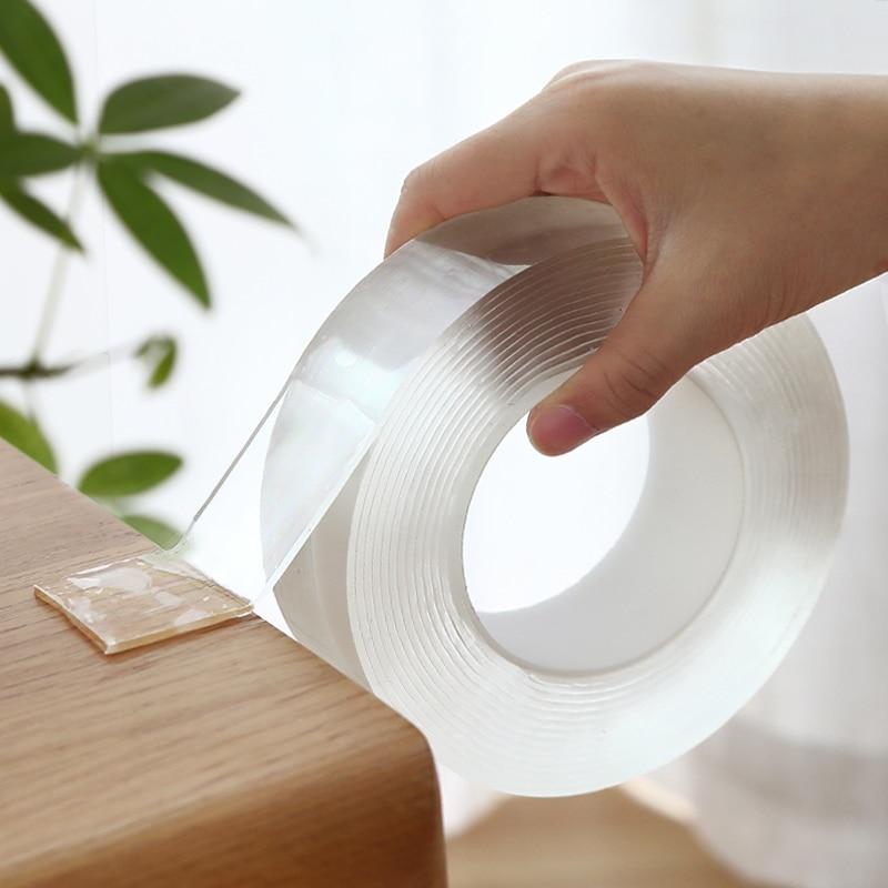 1M/3M/5M Nano Magic Tape Double Sided Tape Transparent NoTrace Reusable Waterproof Adhesive Tape Cleanable Home gekkotape GreatEagleInc