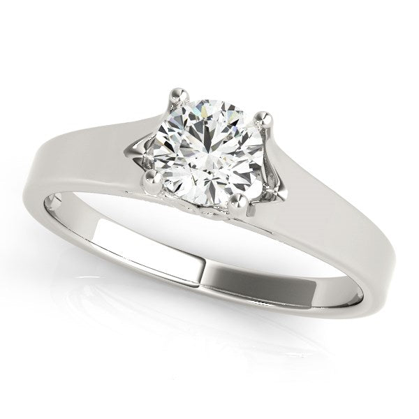14k White Gold Prong Set Style Solitaire Diamond Engagement Ring (1/2 cttw) 8.5