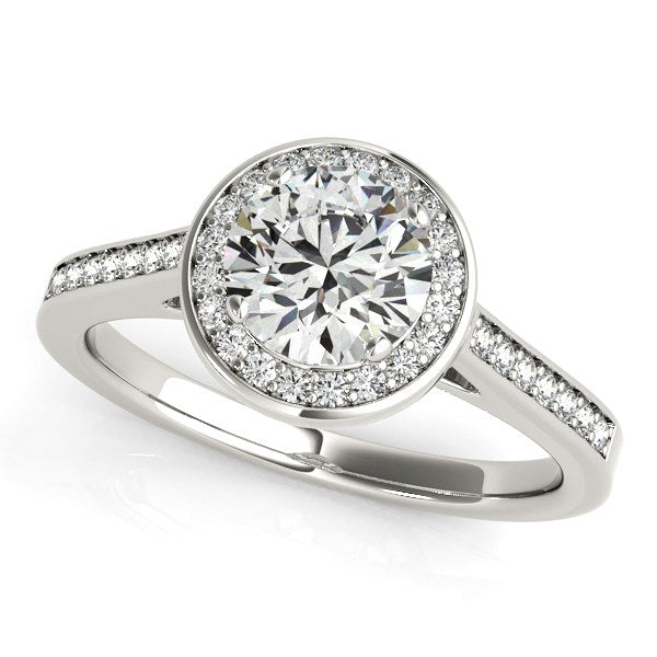 14k White Gold Halo Round Diamond Engagement Ring (1 1/4 cttw) 9