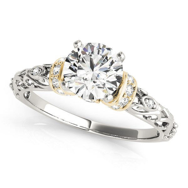 14k White And Yellow Gold Antique Style Diamond Engagement Ring (1 1/8 cttw) 7.5