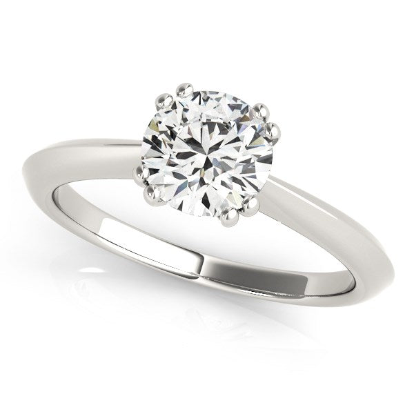 14k White Gold Double Prong Set Solitaire Diamond Engagement Ring (1 cttw) 8.5