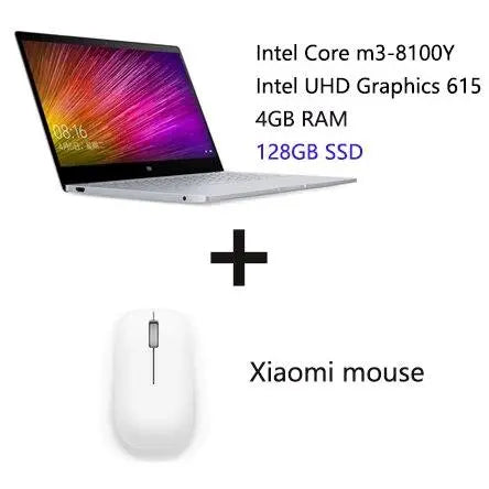 2019 Xiaomi Laptop Air 12.5'' Intel Core M3-8100Y Dual Core Notebook 4GB RAM 128GB SSD Dual Band HDMI Camera PC - GreatEagleInc