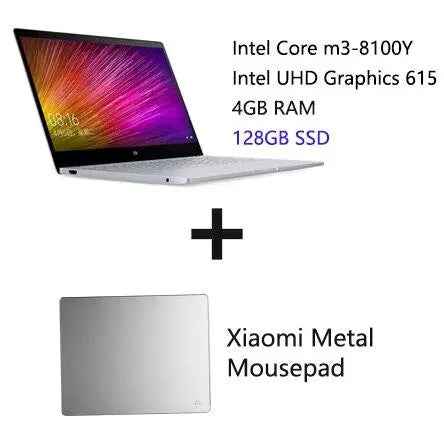 2019 Xiaomi Laptop Air 12.5'' Intel Core M3-8100Y Dual Core Notebook 4GB RAM 128GB SSD Dual Band HDMI Camera PC - GreatEagleInc