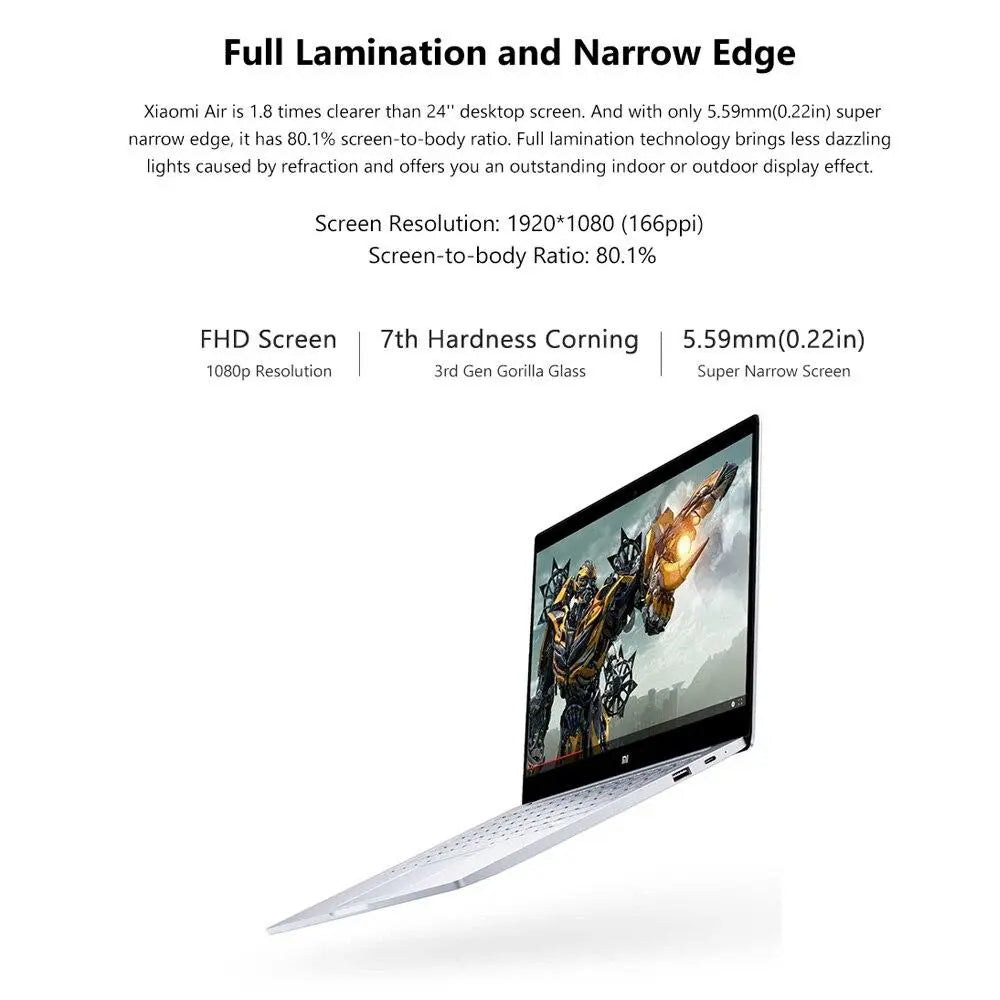 2019 Xiaomi Mi Ultra-thin Laptop Air 13.3" GeForce MX250 256G SSD Intel 8th Quad Core i5/i7 8GB  Fingerprint Recognition PC - GreatEagleInc