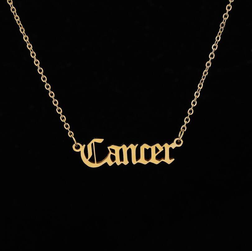 2020 New Constellation Zodiac Necklaces Jewelry for Women Antique Style Designed Letter Taurus Aries Necklaces Collier GreatEagleInc