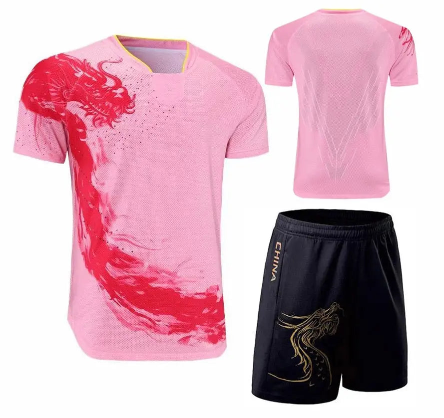 2022 CHINA Dragon Women Table Tennis Sets Jerseys, Men Ping Pong Clothes, Girls Table Tennis Shirt Shorts Kid Ping Pong Clothing