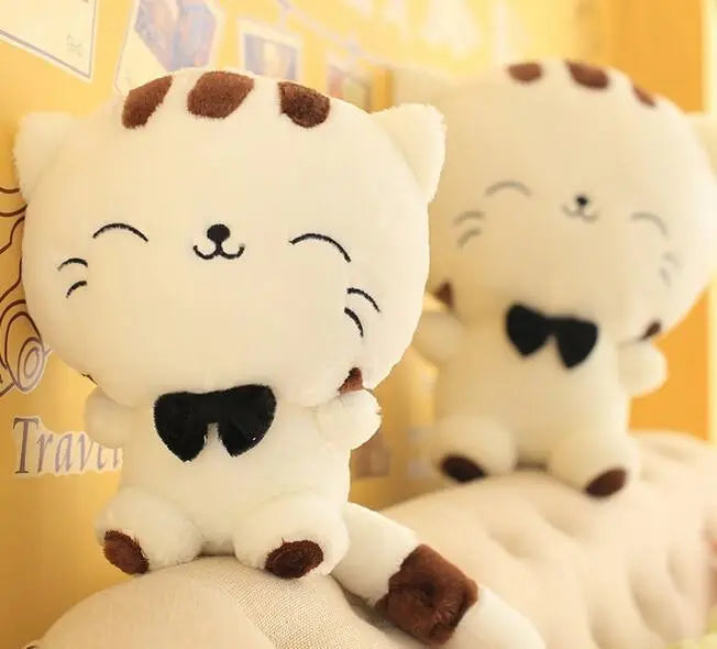 20CM Cute Kawaii Cat with Bow Plush Dolls Toys Gift Stuffed Soft Doll Cushion Sofa Pillow Gifts Xmas Gift Party Decor