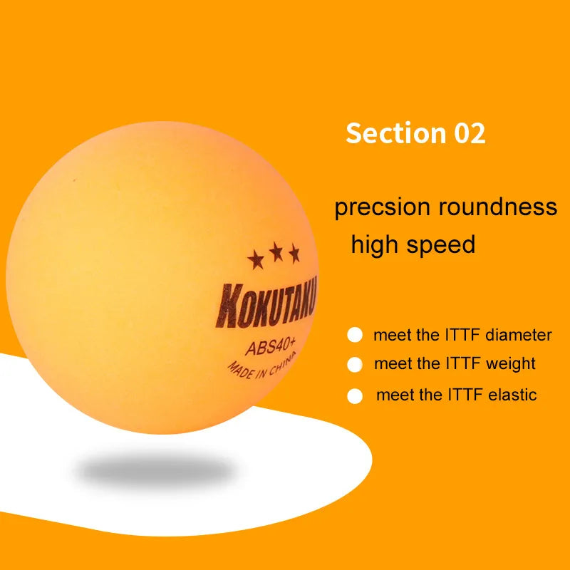 20pcs KOKUTAKU 3 Stars Table Tennis Balls 40+ ABS New Material Plastic Ping Pong Balls Professional Table Tennis Training Balls