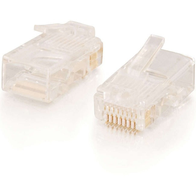 C2G RJ45 Cat5E Modularstecker für runde Litzenkabel – 50 Stück