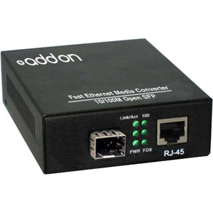 AddOn 10/100Base-TX(RJ-45) to Open SFP Port Media Converter Default Title
