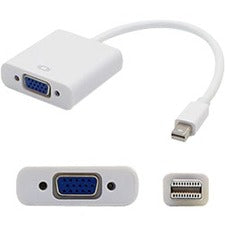 AddOn 8in Apple MB572Z/B Compatible Mini-DisplayPort Male to VGA Female White Adapter Cable