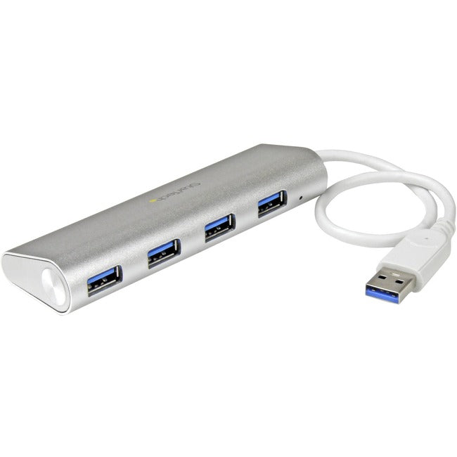 StarTech.com 4 Port Portable USB 3.0 Hub with Built-in Cable - Aluminum and Compact USB Hub Default Title