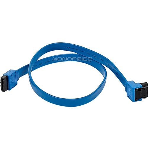 Monoprice, Inc. 18inch Sata 6gbps Cable W/locking Latch (90 Degree To 180 Degree) - Blue Default Title