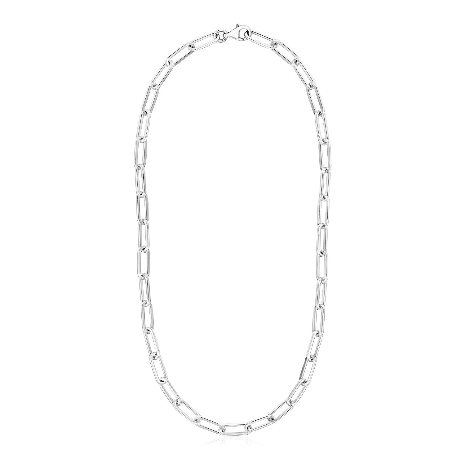 Sterling Silver Paperclip Chain Necklace 38"