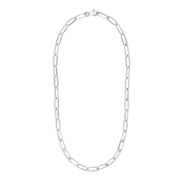 Sterling Silver Paperclip Chain Necklace 38"