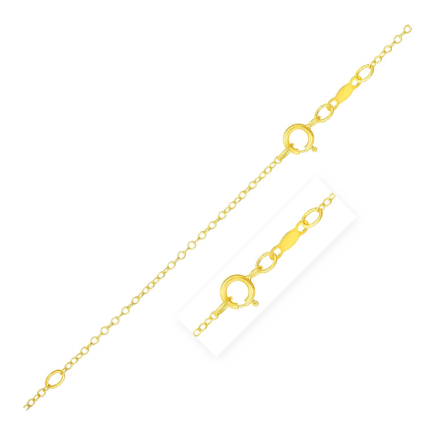 Extendable Cable Chain in 14k Yellow Gold (1.2mm) 18"