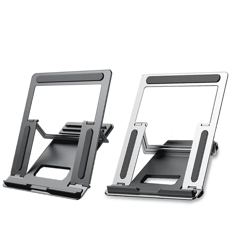 Laptop Stand Portable Folding 4-Speed Adjustable Ultra-Thin one-Piece Stand (Silver/White) tablet stands and holders adjustable