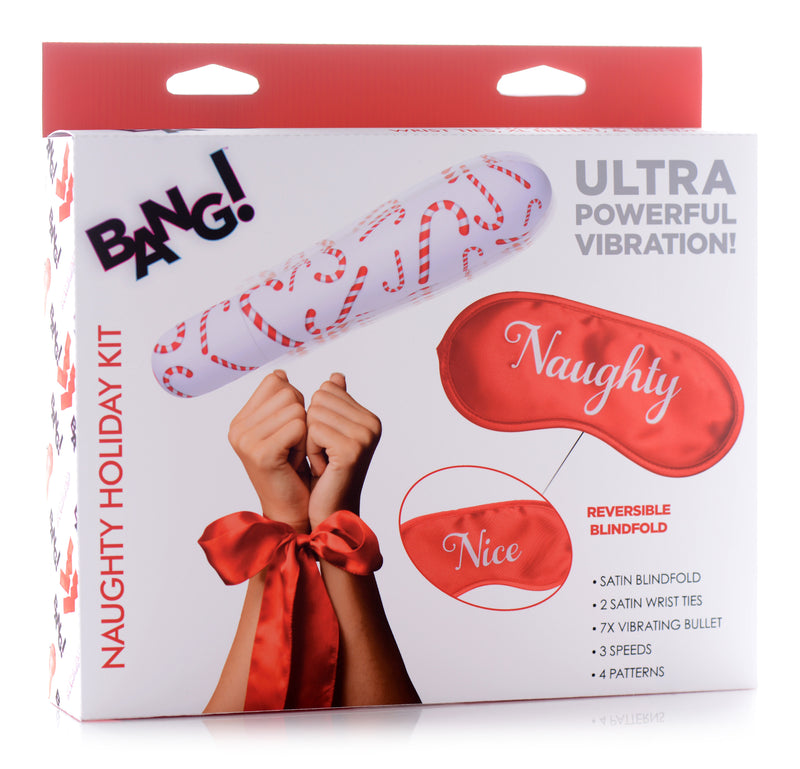 Bang - Naughty Holiday Kit - Wrist Ties XL Bullet  and Blindfold XR Brands Bang