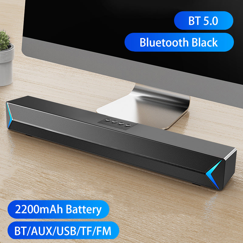 TV Sound Bar Wireless Bluetooth-compatible Surround SoundBar For PC Theater TV Speaker Home Theater FM Radio Surround Soundbar S13 Black Bluetooth