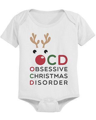 Obsessive Christmas Disorder Baby Bodysuit - White Pre-Shrunk Cotton Baby Bodysuit
