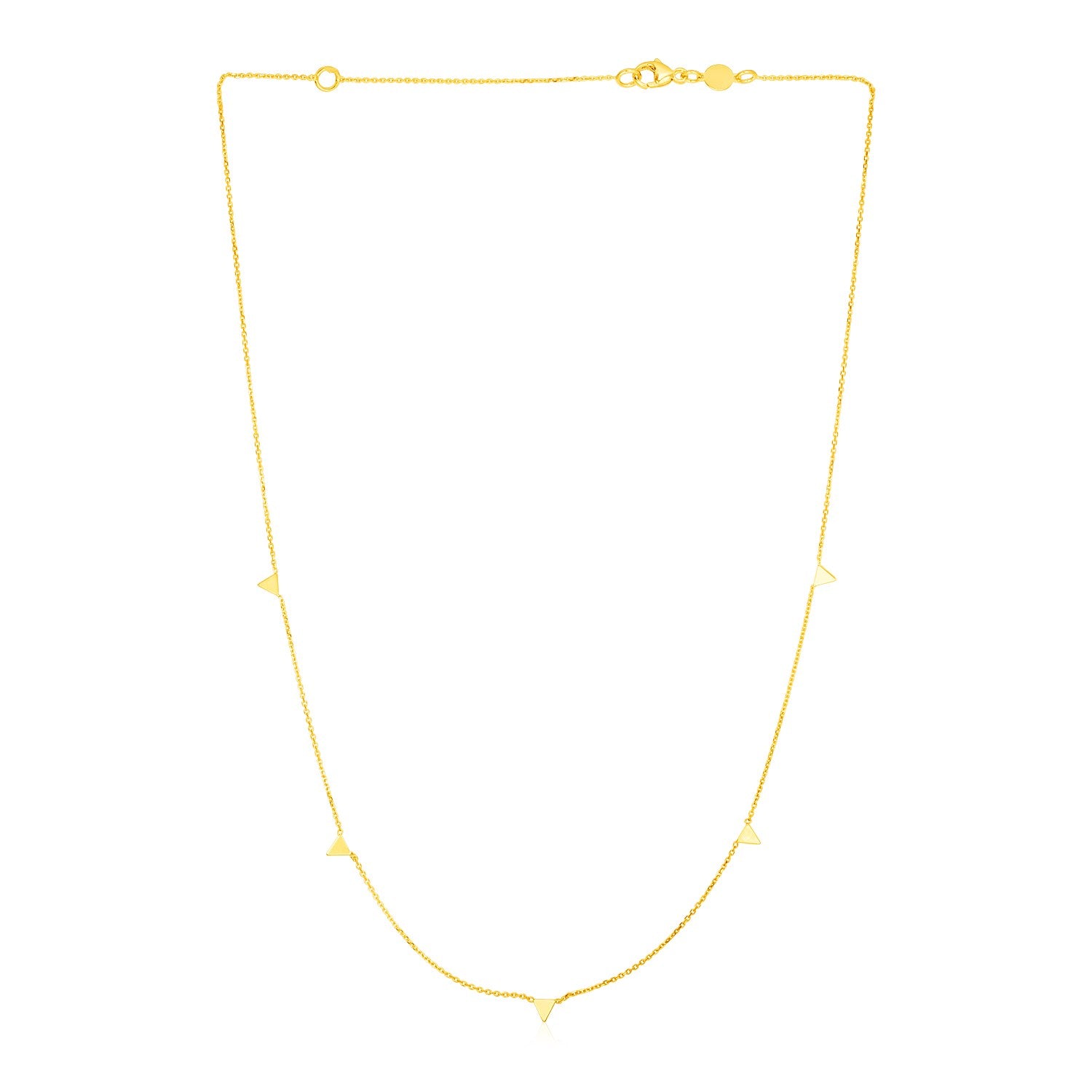 14K Yellow Gold Necklace with Triangles 18"