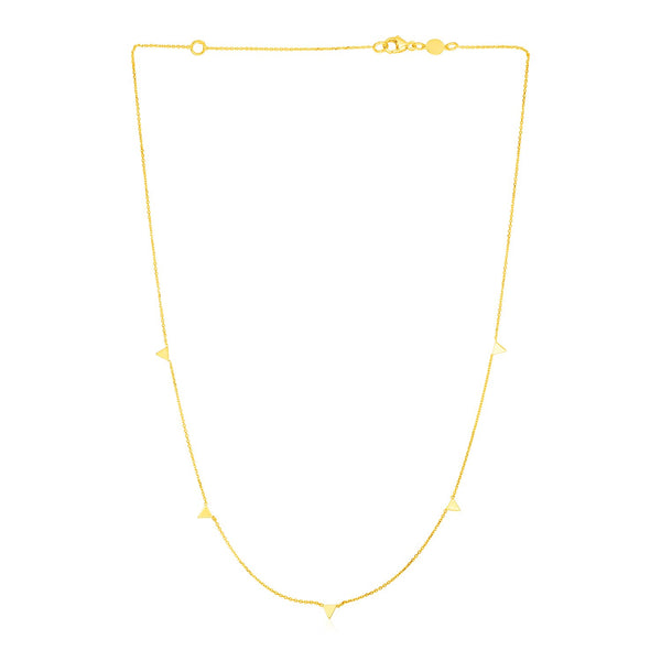 14K Yellow Gold Necklace with Triangles 18"
