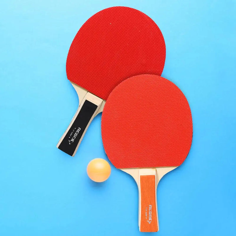 2Pcs Sturdy Table Tennis Paddle Ergonomic Grip Interactive Toy Corrosion-resistant Table Tennis Racket Set with Balls